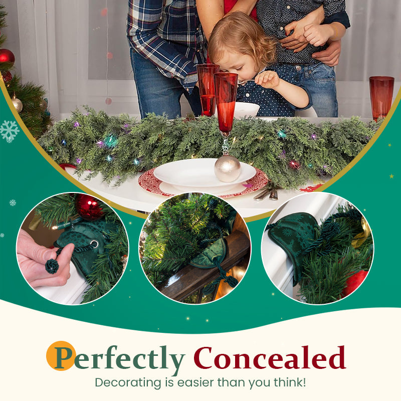 Reusable Banister Garland Ties – No-Scratch Christmas Decor Straps