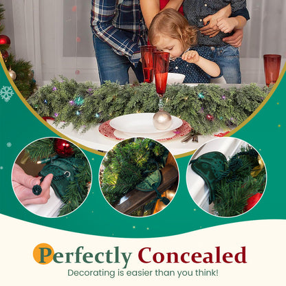 Reusable Banister Garland Ties – No-Scratch Christmas Decor Straps