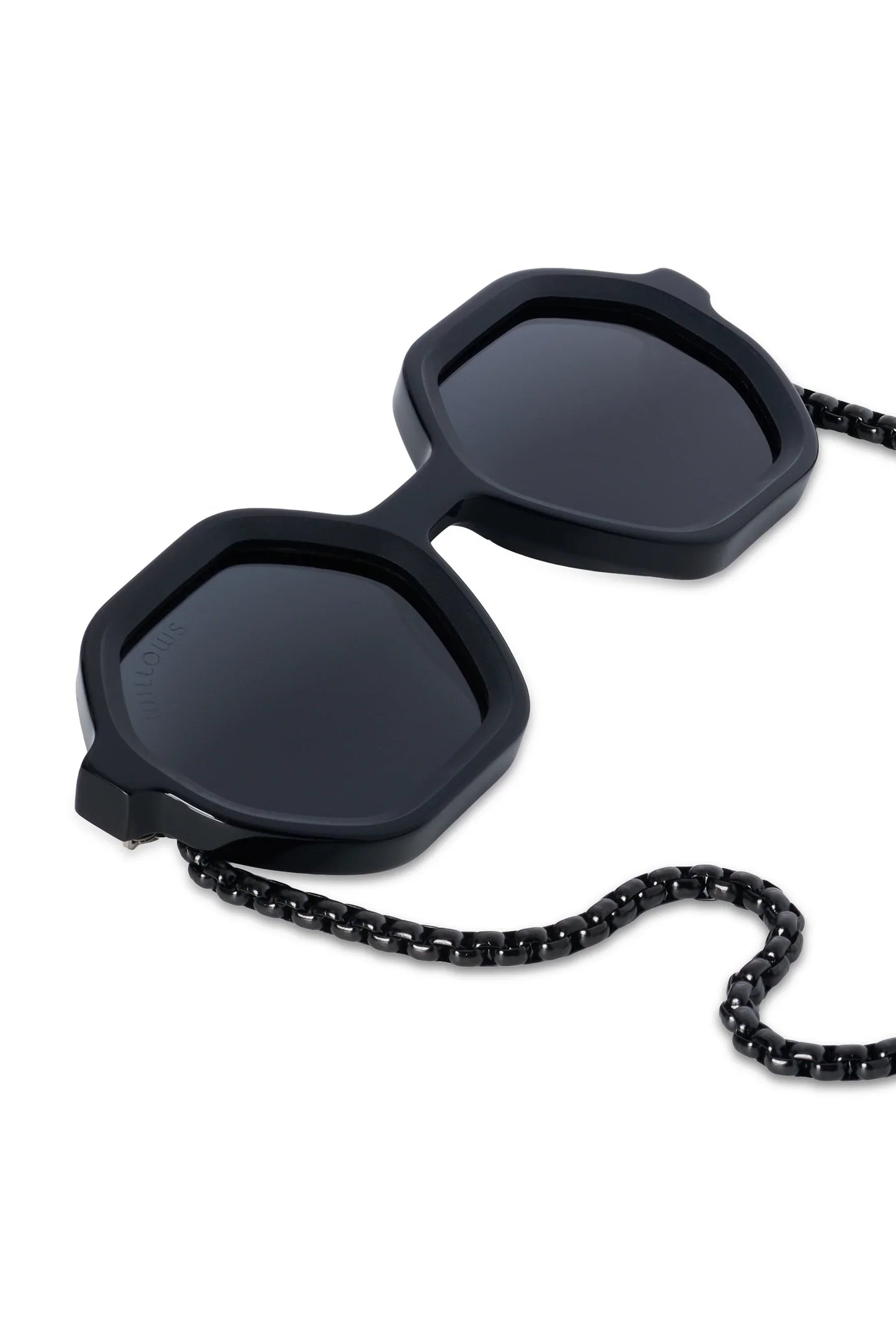 Jewelry-Inspired Statement Sunglasses with Crystal Pendant Chain