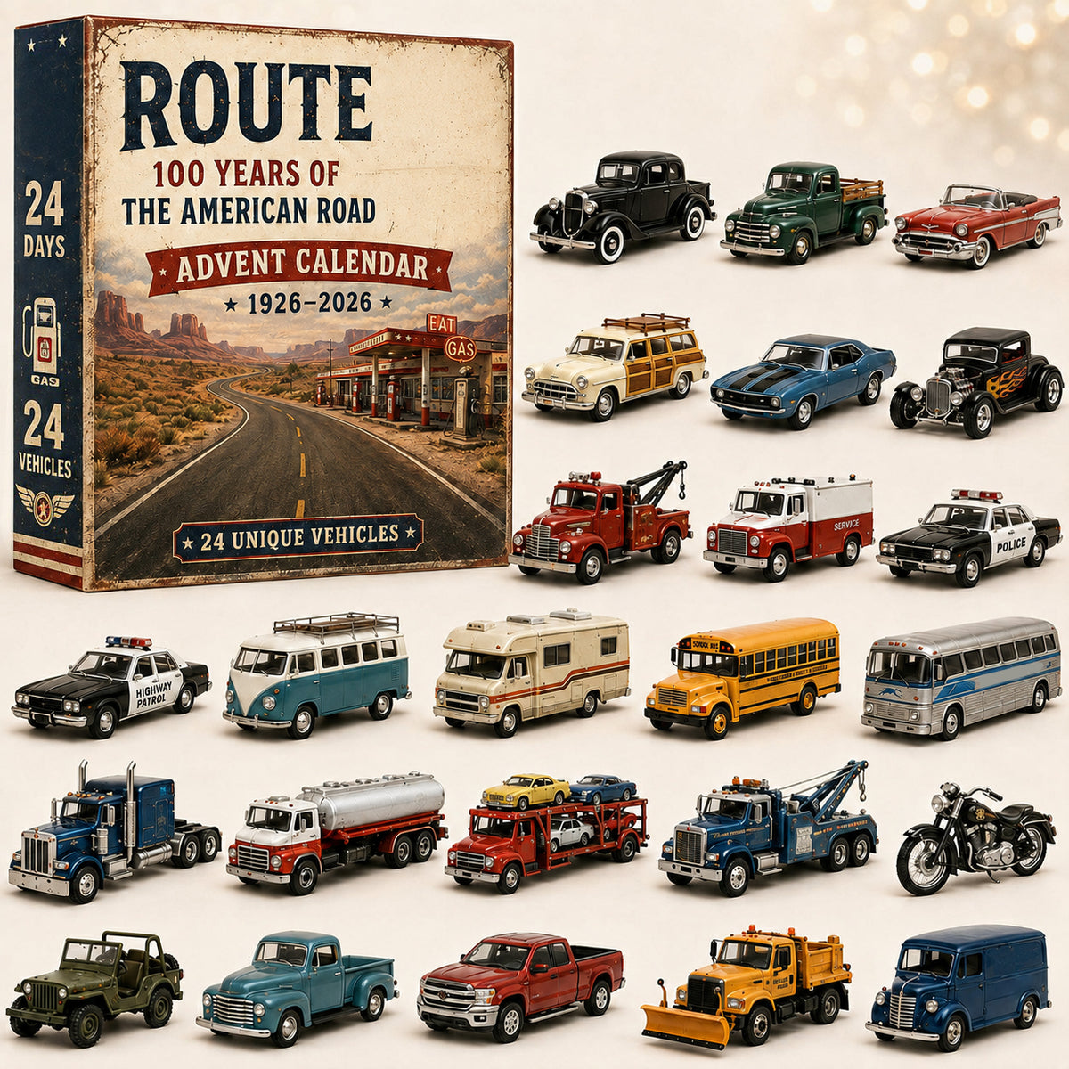 24 Days of Classic Cars Route 66 Advent Calendar