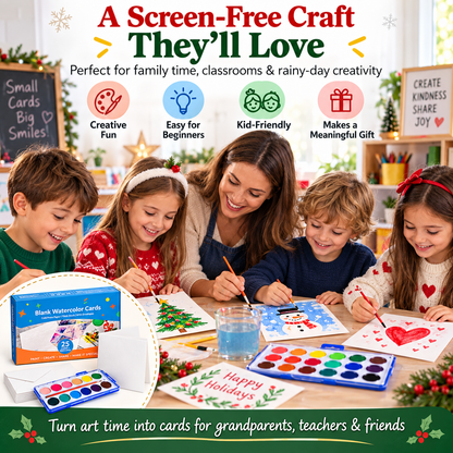 Create-Your-Own Watercolor Cards – 25 Premium Blank Cards & Envelopes