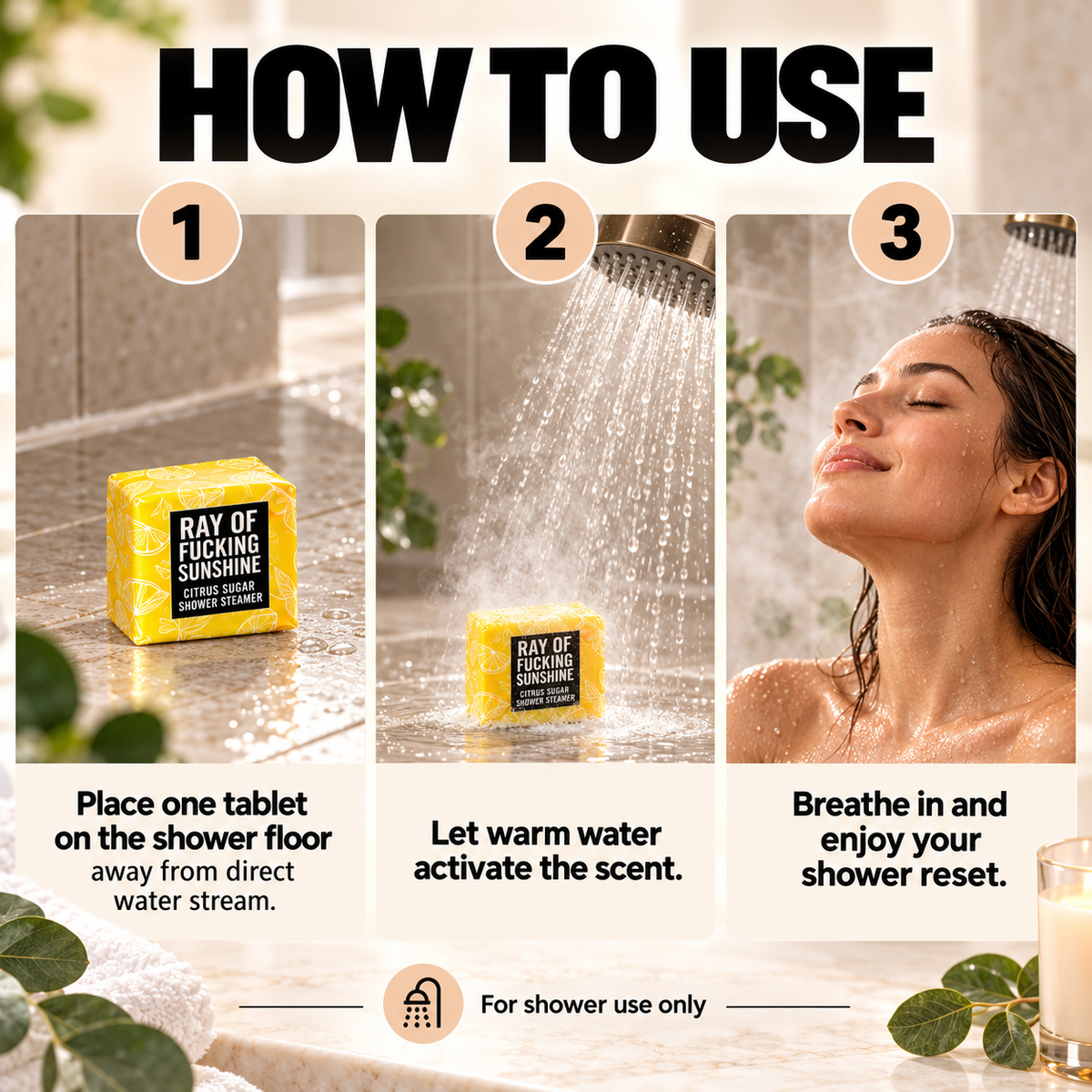 Bad Day Shower Steamers Gift Set – 8 Scented Self-Care Shower Tablets
