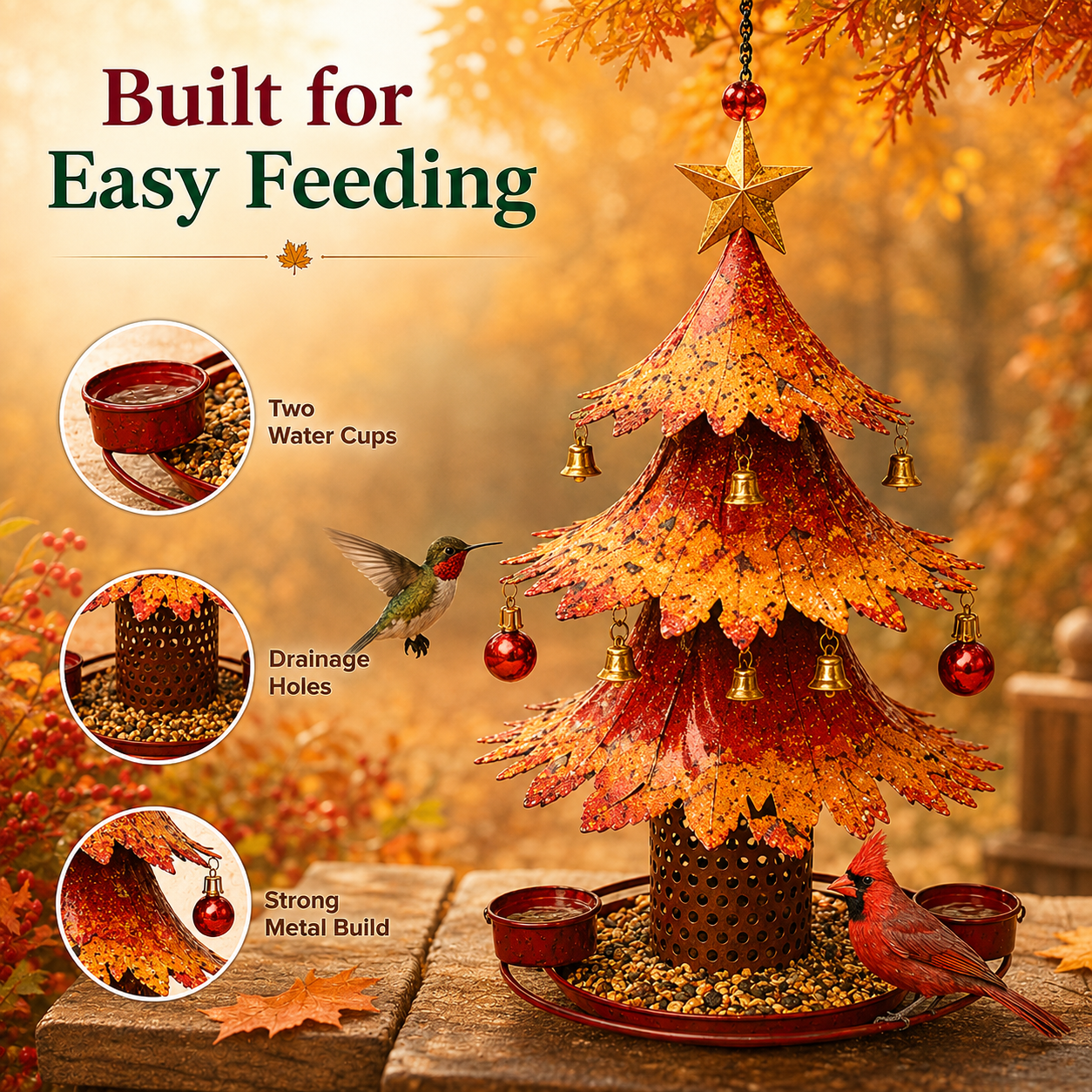 🎁🍂Christmas Tree Bird Feeder🎄Festive Backyard Holiday Decor