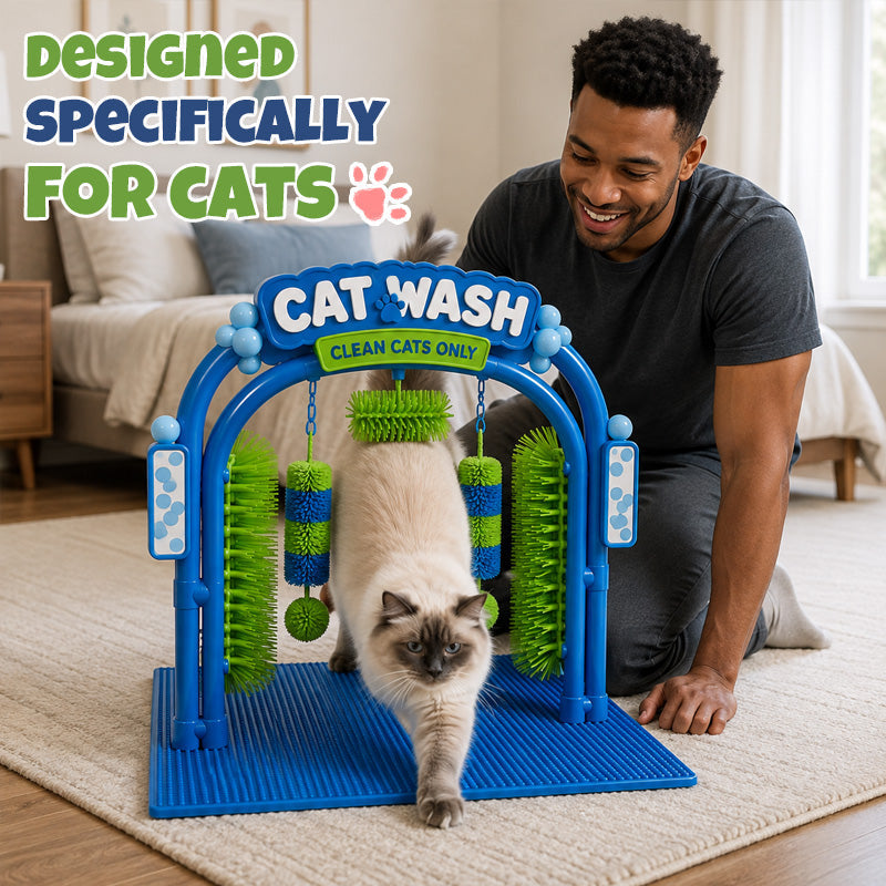🐱🧹 Purr & Brush Self-Grooming Station – Loose Fur Catcher for Everyday Cat Care