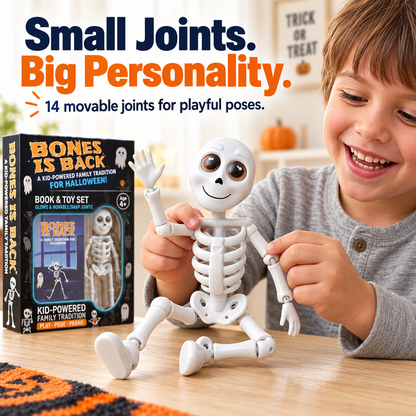 Glow-in-the-Dark Skeleton & Storybook Set for Halloween Family Fun