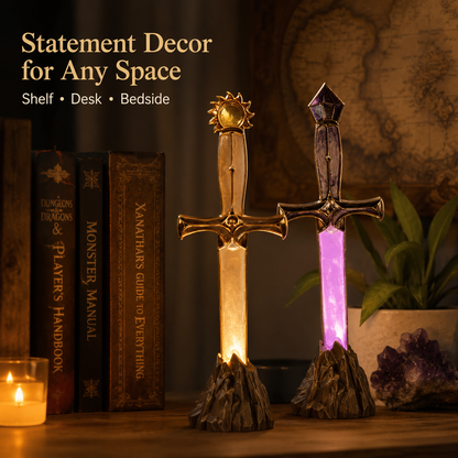 Enchanted Relic Glow Sword – Mystical Fantasy Light-Up Display Decor