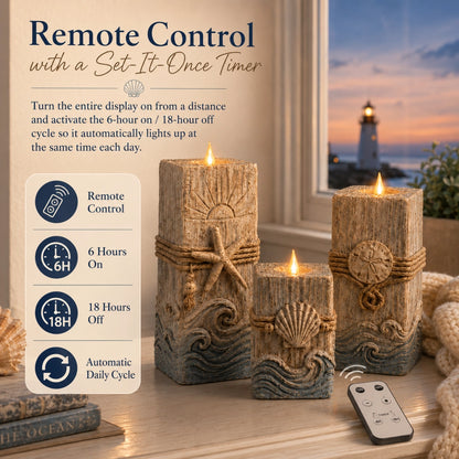 Coastal Glow LED Candle Set
