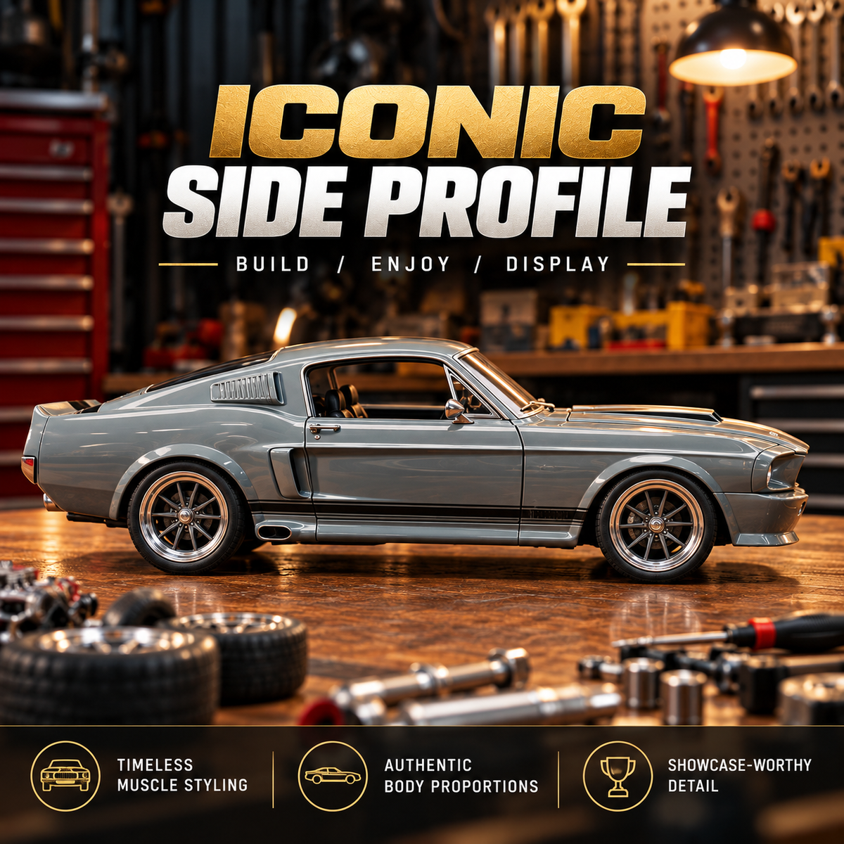 🏎️ 1967-Inspired GT500 Fastback DIY Model Car Kit – Build & Display!!!