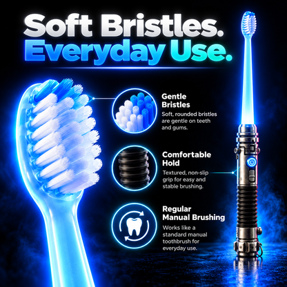 Galactic Glow Toothbrush – LED Light-Up Manual Toothbrush