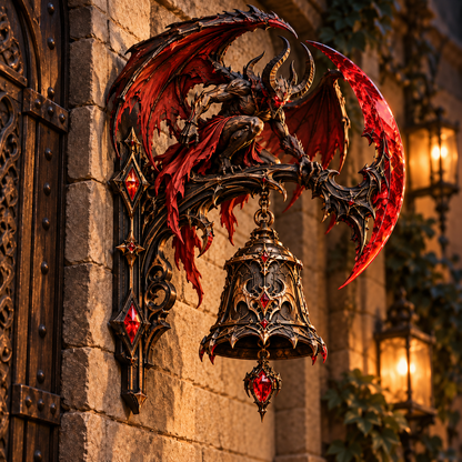 🐉😈 Gothic Guardian Welcome Bell™ – Medieval Fantasy Dragon & Demon Door Bell Collection