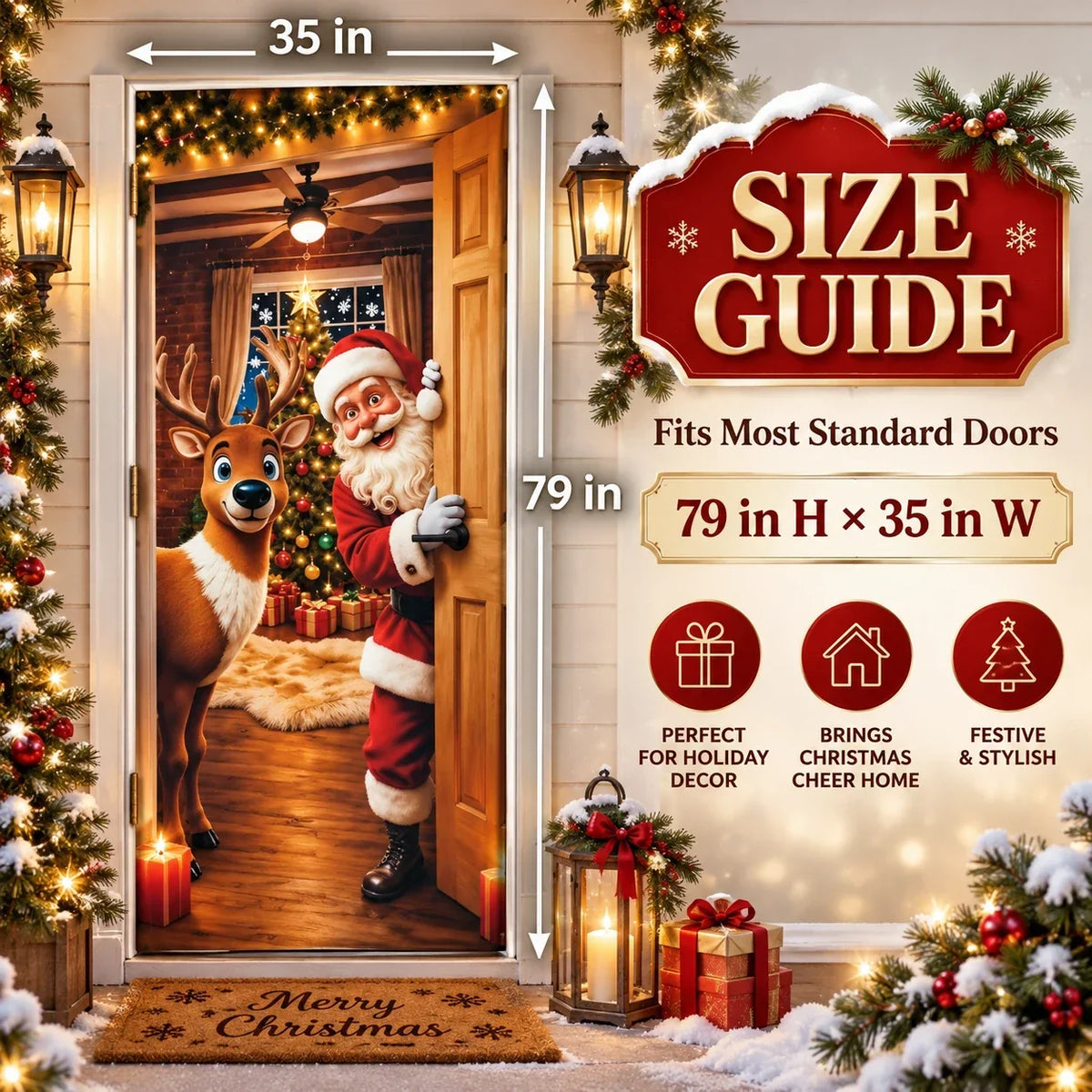 Magical Christmas Door Cover & Holiday Party Banner 🎄