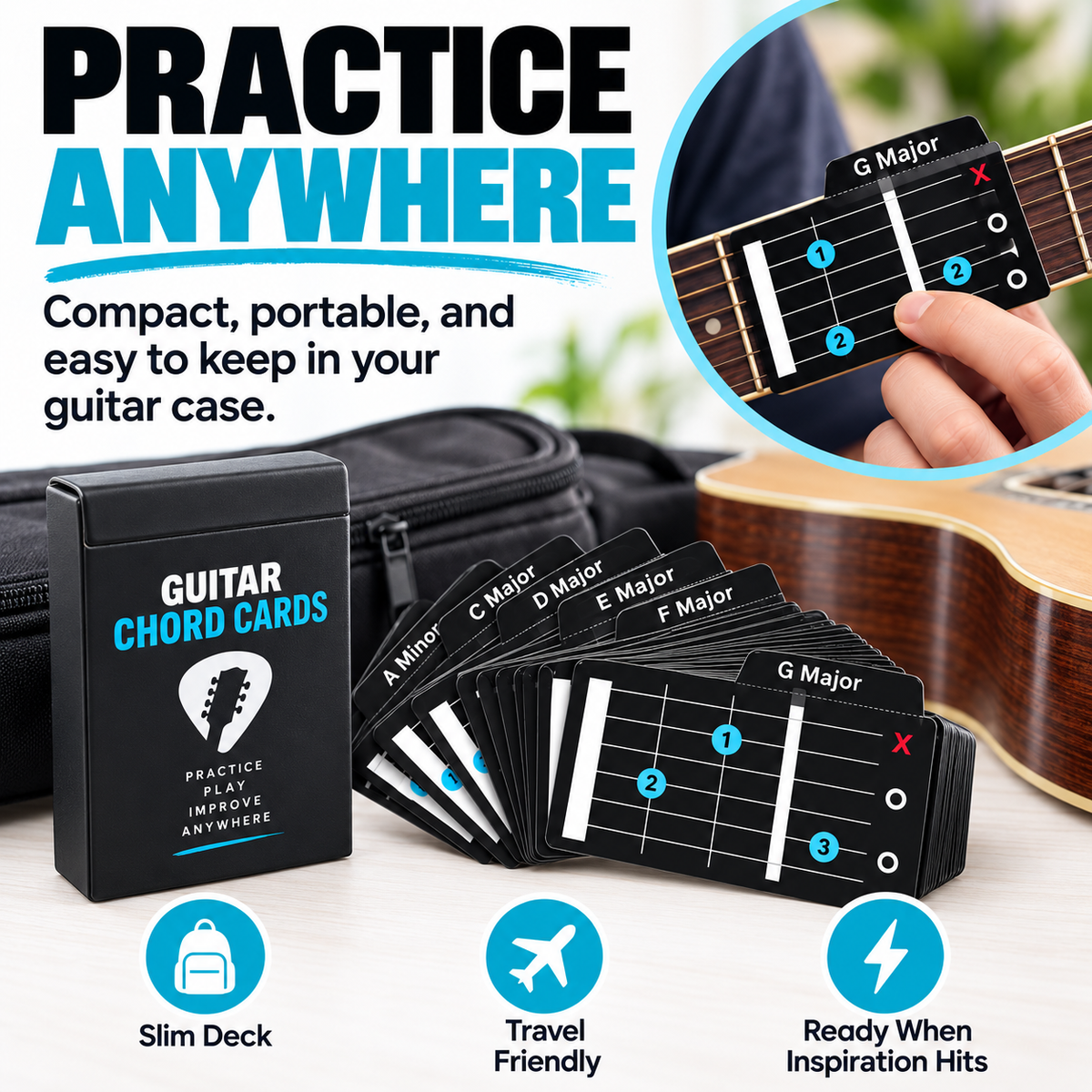 Learn Guitar Chords Faster – Beginner Fretboard Guide Cards