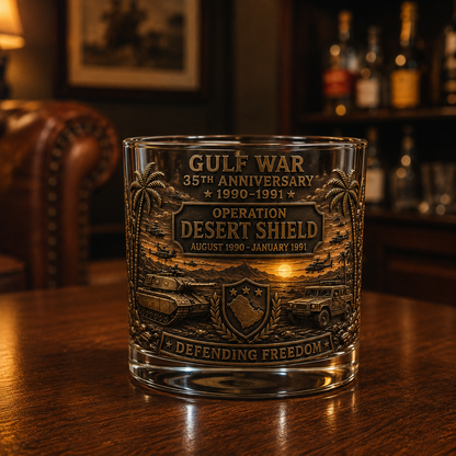 Gulf War 35th Anniversary Commemorative Whiskey Glass
