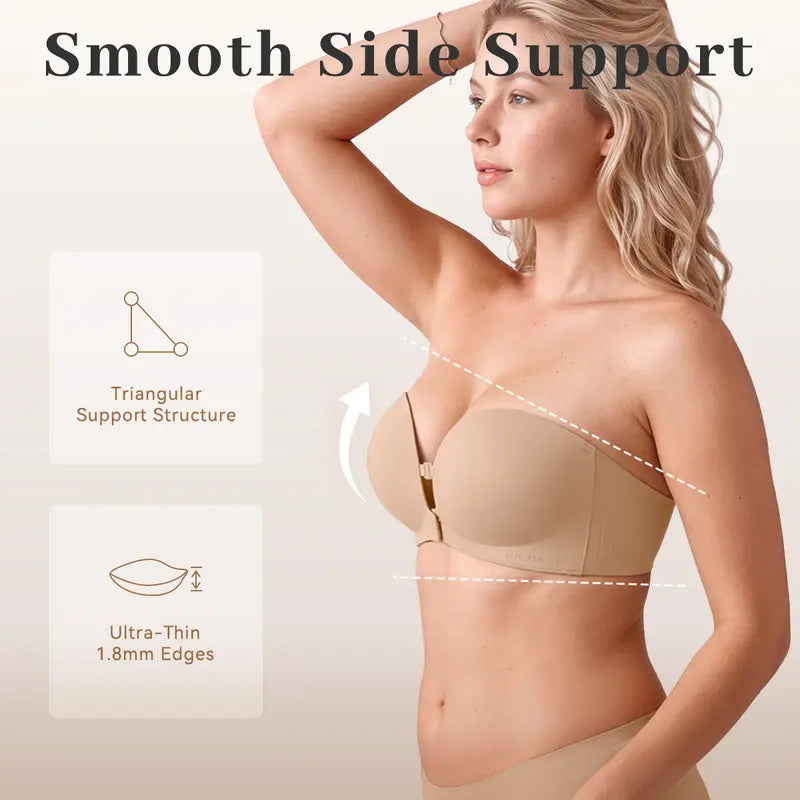 Smooth side support strapless bra