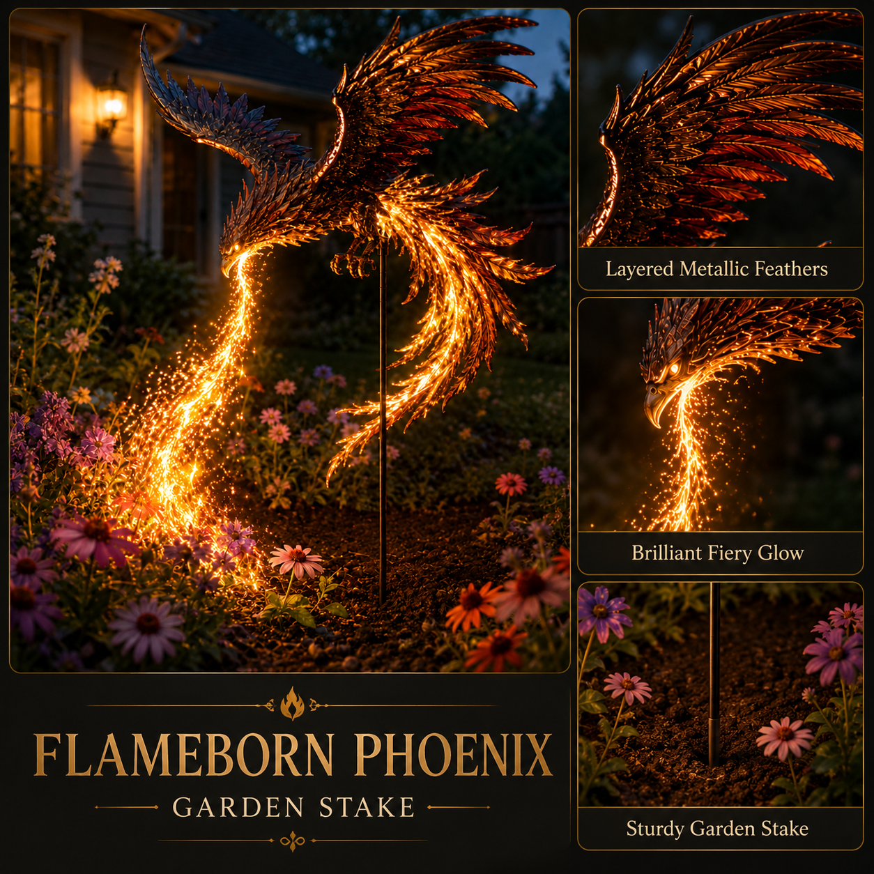 ✨Solar Powered Phoenix Fire Garden Light