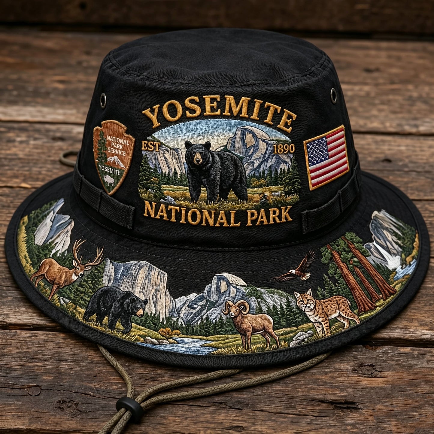🏞️🐻 -Yosemite National Park Adventure Boonie Hat– Carry the Spirit of the Wild