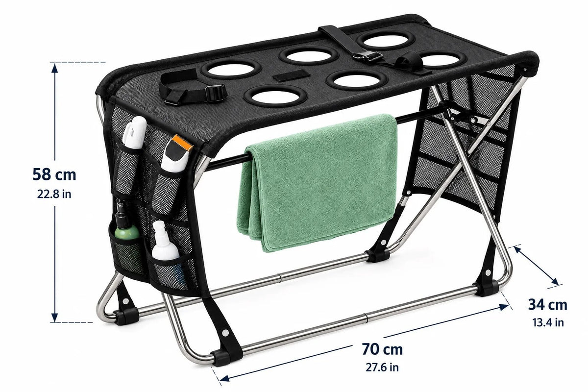 Folding Pet Grooming Hammock Quick Dry Mesh