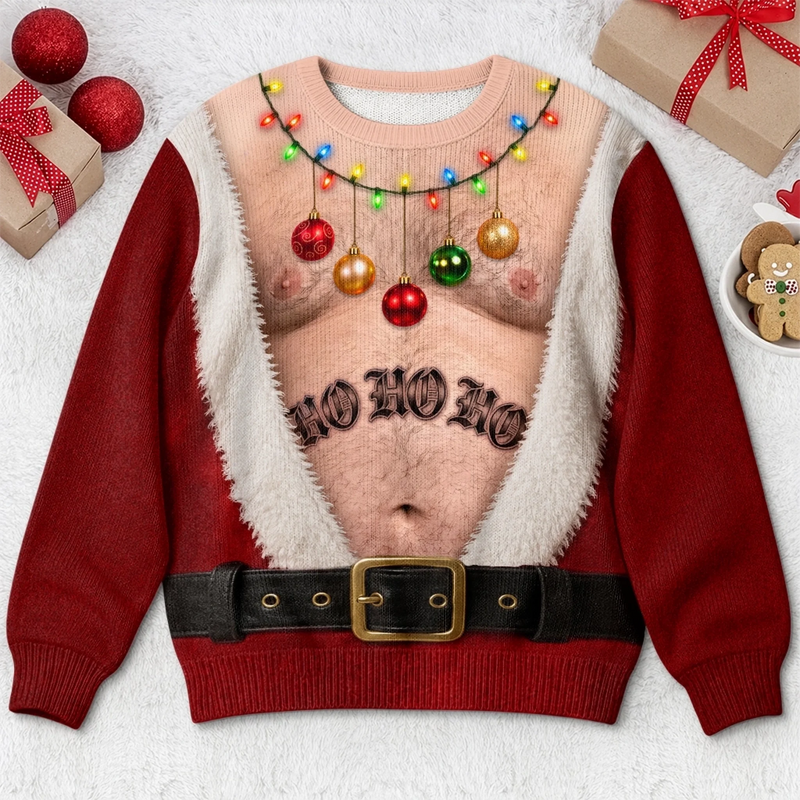 Funny Santa body Christmas sweater