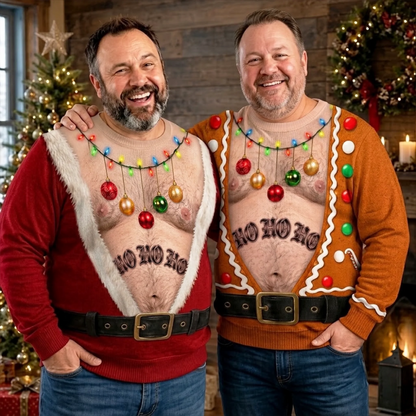 🎅Custom Funny Ugly Sweatshirt - Santa Approved Trouble Maker