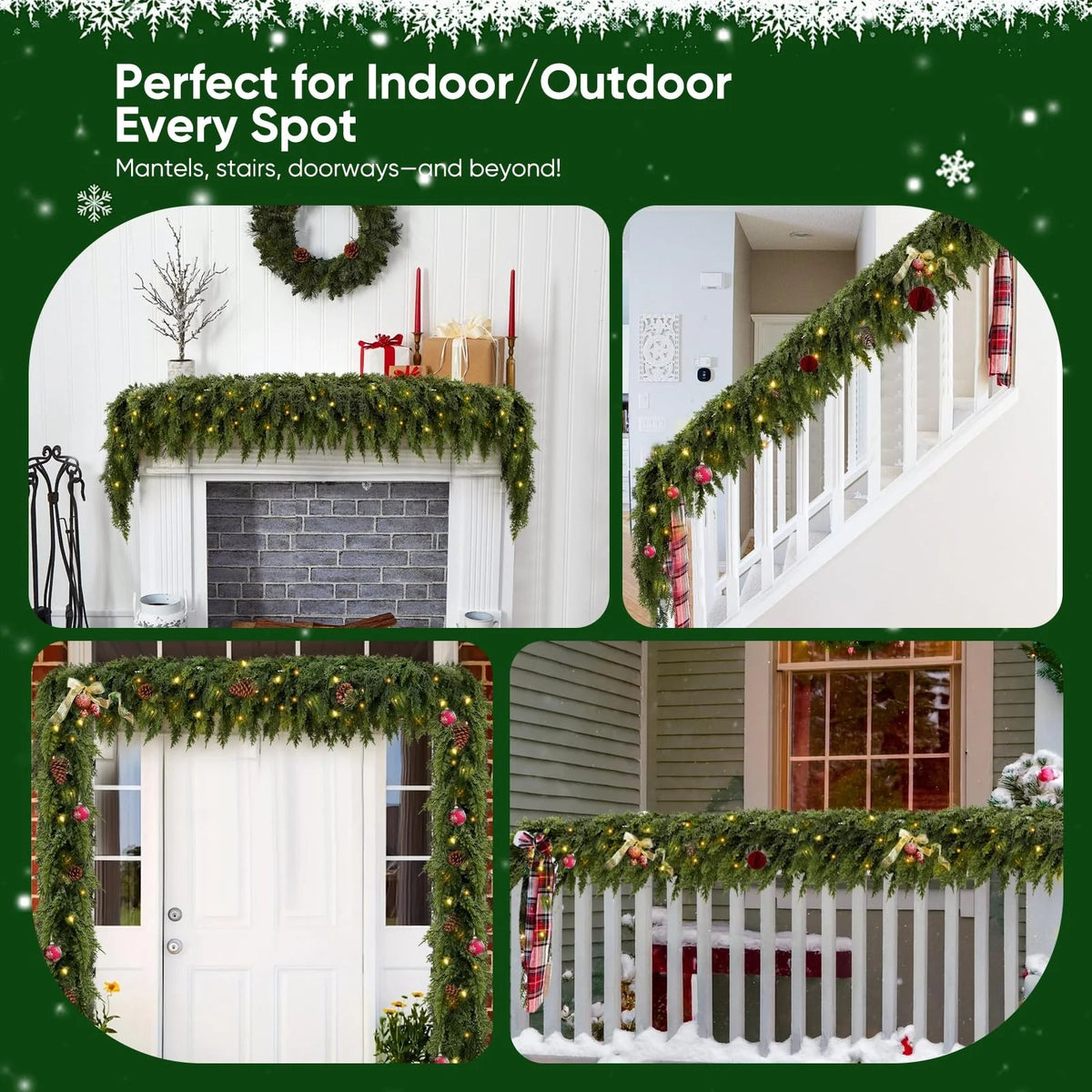 Pre-lit Christmas Cedar Garland