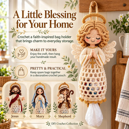 ⏳ Last Day 49% OFF – 🧶 Beginner-Friendly Blessed Home Crochet Bag Holder DIY Kit | 4 Faith-Inspired Designs with Yarn, Tools & Guide Included ✝️