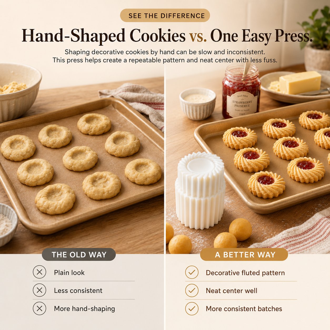 🍪Fluted Jam Cookie Press