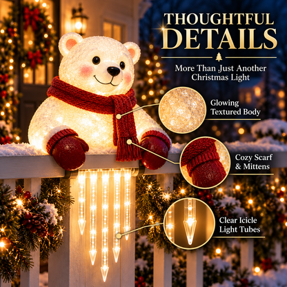 🐻🎄 Winter Light Cute Bear Icicle Light