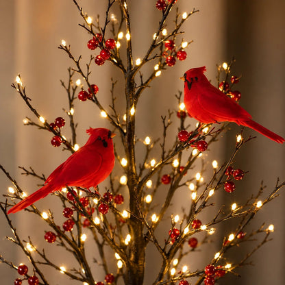 🎉✨ 2026 Vintage Glowing Cardinal Tree