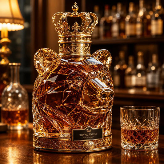 👑Royal Forest Crowned Bear Whiskey Decanter