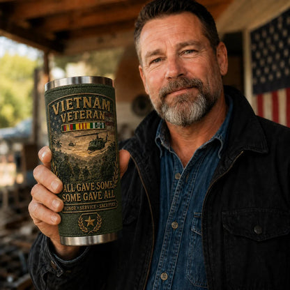 🔥 🇺🇸 Vietnam War Veteran Commemorative Travel Tumbler