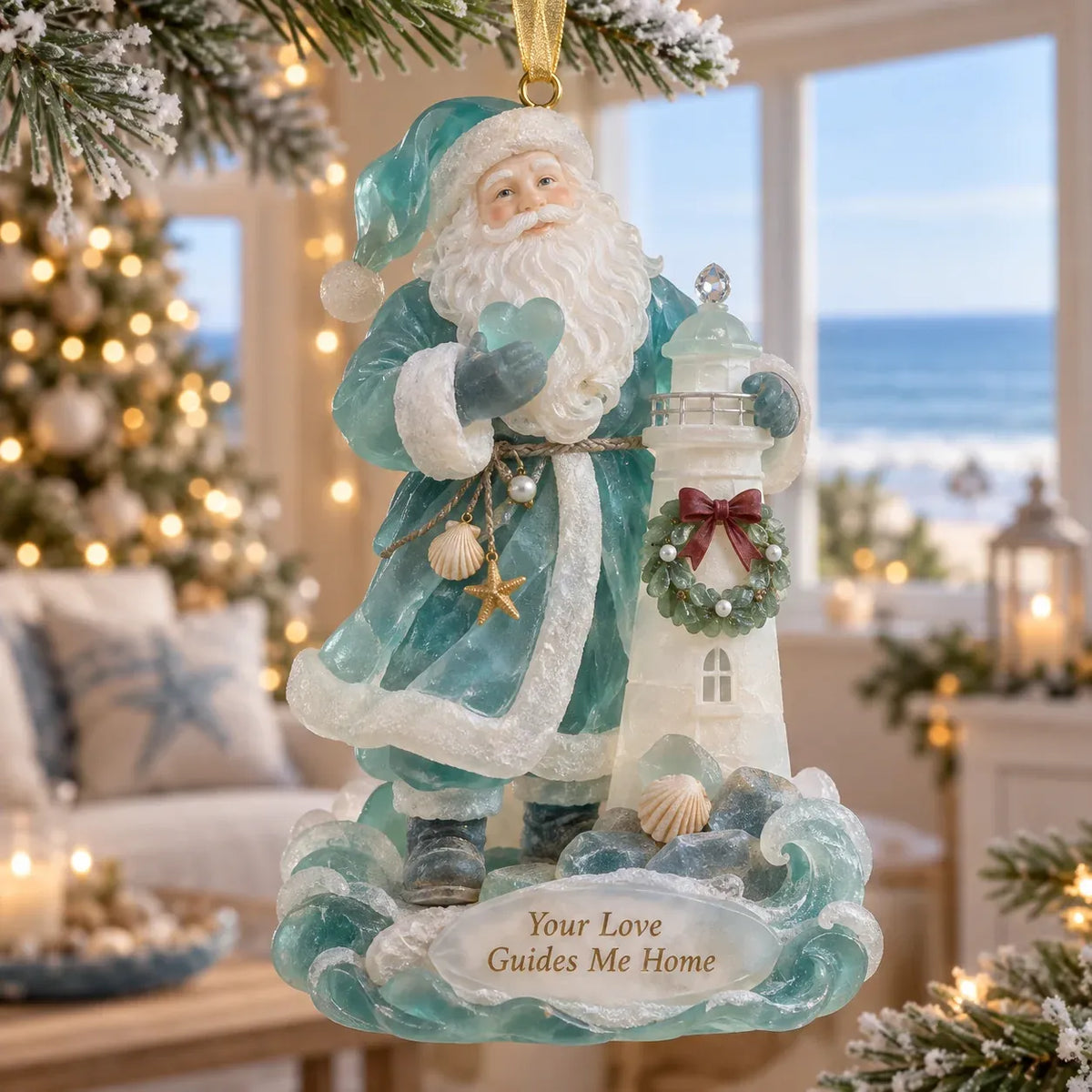🎄Coastal Santa Christmas Ornament