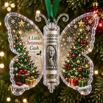 🦋💵 Christmas Cash Gift Butterfly Ornament – Holiday Money Holder Keepsake 🎄✨