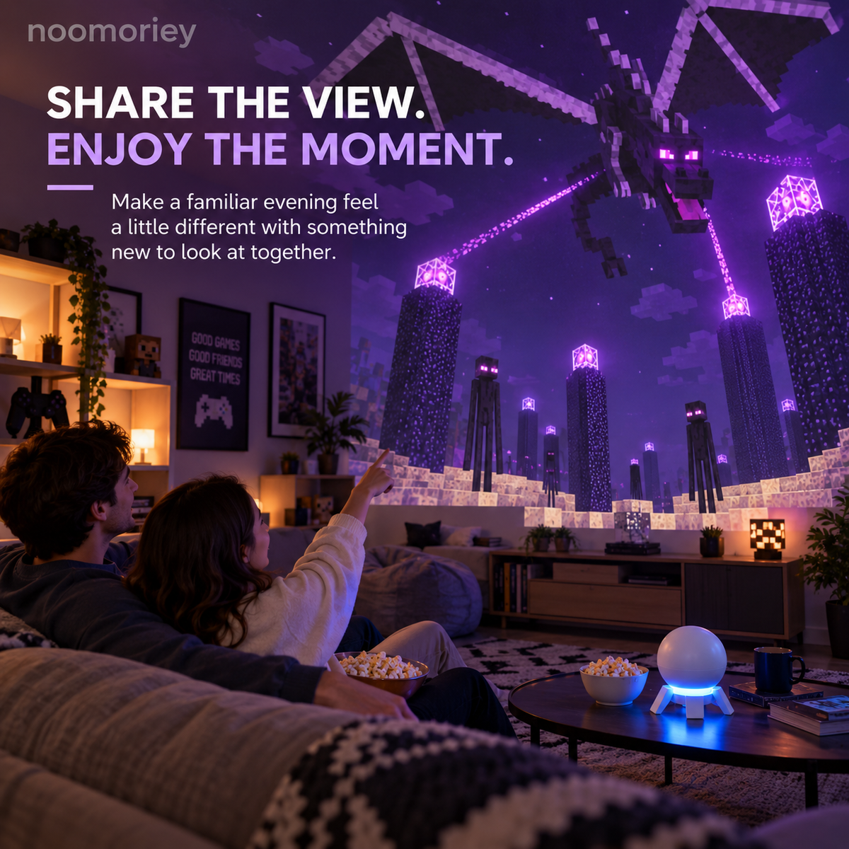 🎮 Pixel Fantasy Scene Projector – Ambient Decor for Gaming Rooms！！！