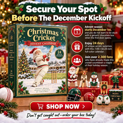 🏏🎄Christmas Cricket Advent Calendar 2026 - 24-Day Festive Countdown, Acrylic Charms Blind Box - Gift For Cricket Lovers