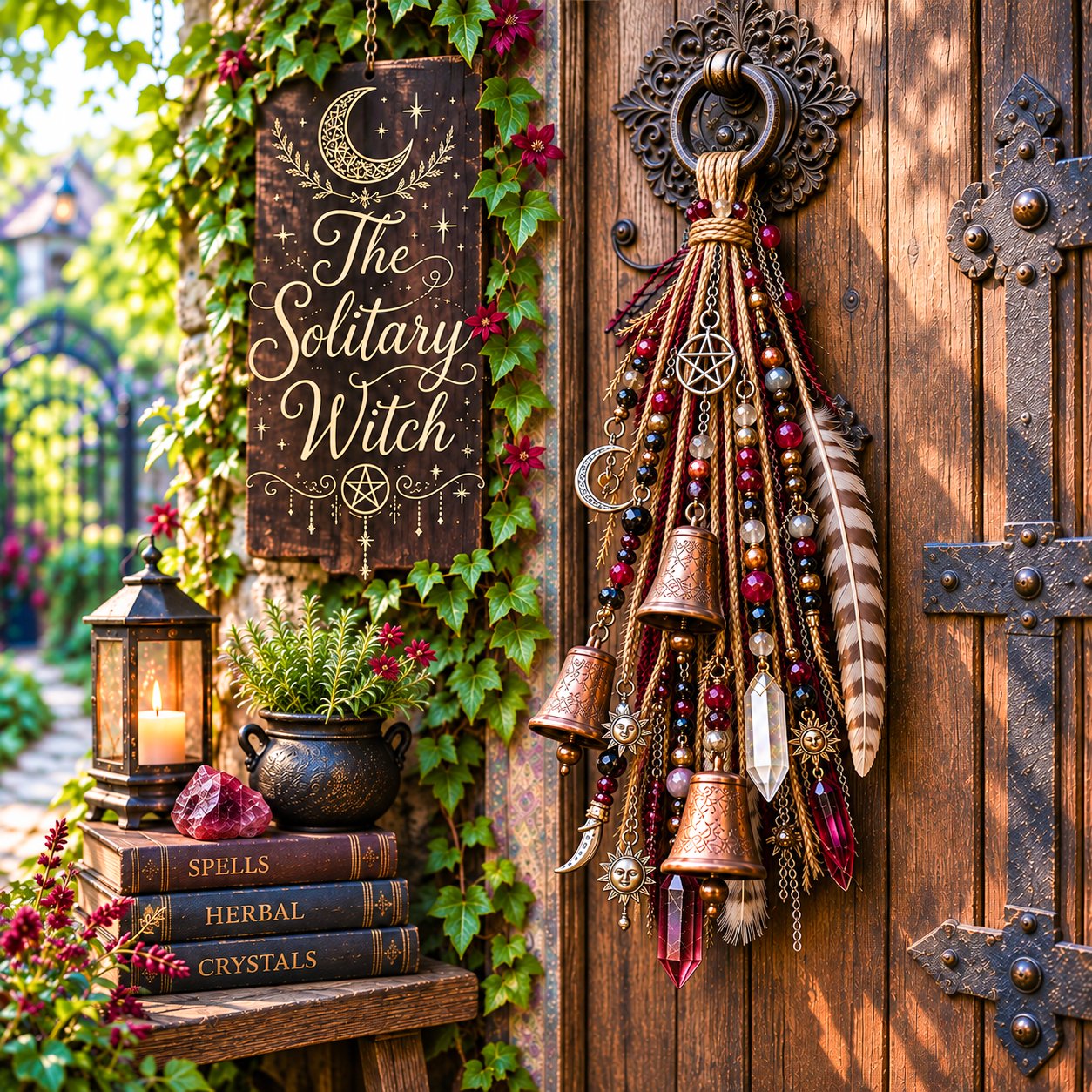 🔮Witchy Door Charm | Bells, Crystals & Celestial Hanging Decor