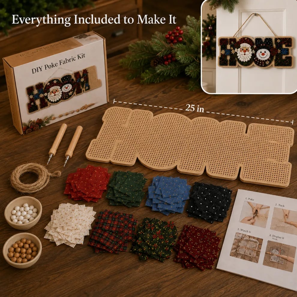 🔥49% Off Last Day DIY Fabric Poke Art HOME Sign Kit – No-Sew Seasonal Door & Wall Hanging Craft
