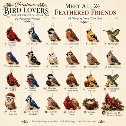 🎄 Christmas Bird Lovers Crochet Advent Calendar