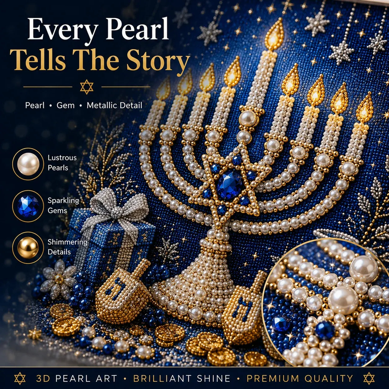 🔥LAST DAY 50% OFF - 🕎✨DIY Hanukkah Pearl Art Kit