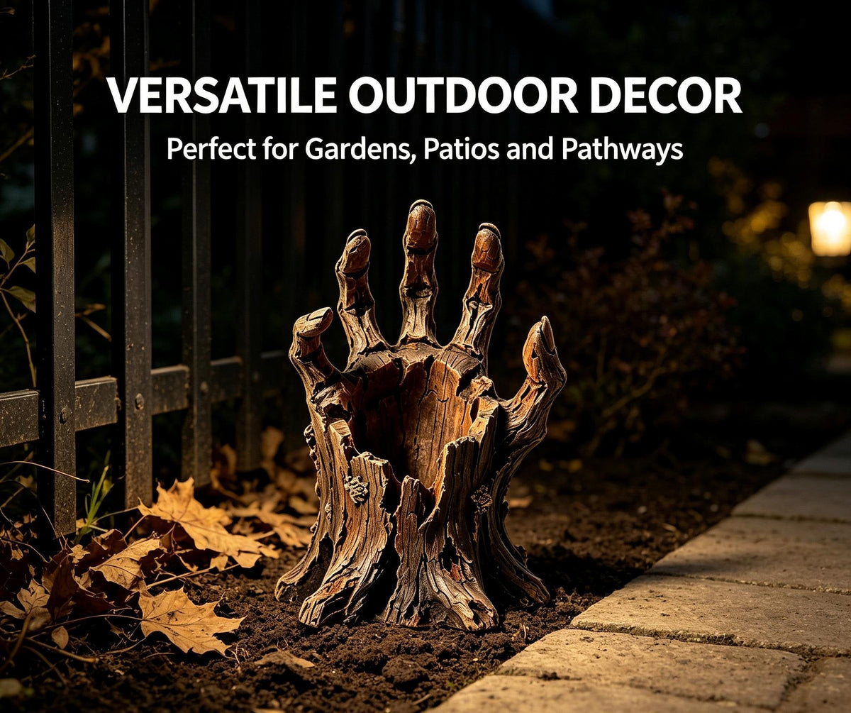 🎃🖐️ Creepy Graveyard Hand Stake – Rustic Halloween Garden & Planter Decor