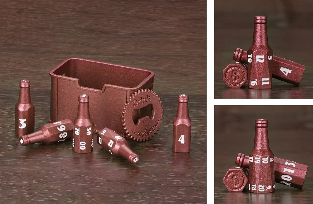 🍺 Metal Beer Bottle Dice Set – The Ultimate RPG Dice Collection 🎲