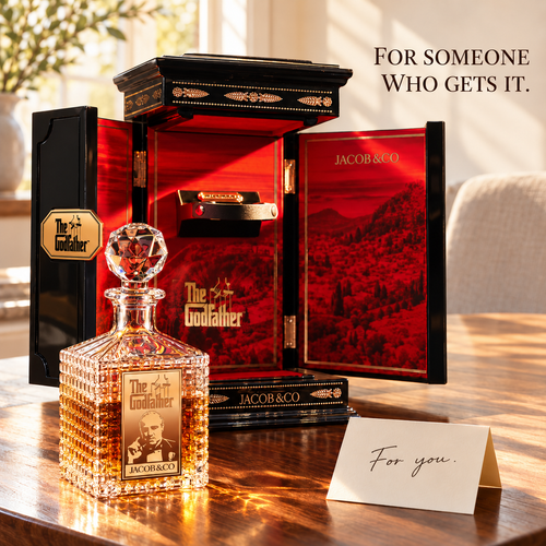 🥃 The Godfather-Inspired Whiskey Decanter | Faceted Stopper, Gold-Tone Details & Classic Cinema Style 🎬