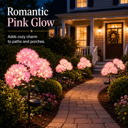 Waterproof Outdoor Solar-Powered Hydrangea Garden Light