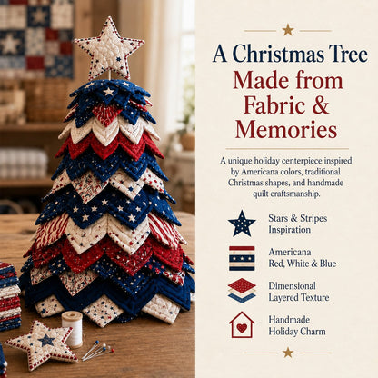 🇺🇸🎄❤️Americana Christmas Tree Quilt Kit | Create a Patriotic Holiday Masterpiece