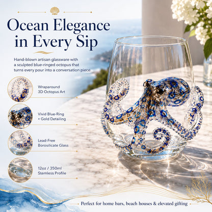 🐠✨ Handcrafted 3D Ocean Animal Glassware🐙Turn Every Sip into an Ocean Adventure