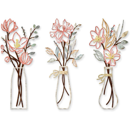 🌸3 Pcs Metal Flowers Wall Art