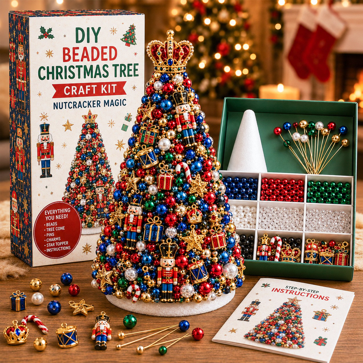 🎄 DIY Beaded Christmas Tree Craft Kit