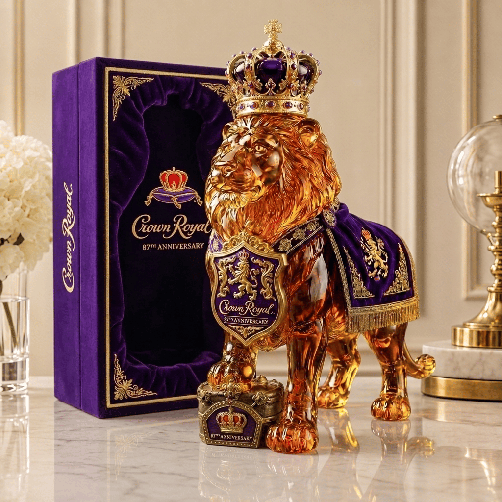 👑Crown 87th Anniversary Royal Lion Whiskey Bottle