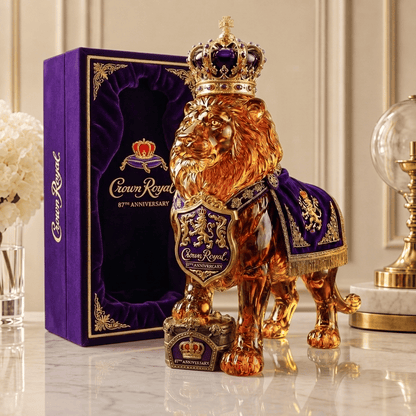 👑Crown 87th Anniversary Royal Lion Whiskey Bottle