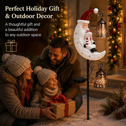 🎅🌙 Christmas Moon Solar Garden Stake Light