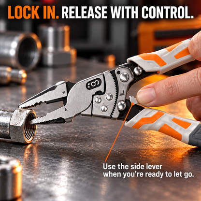 🔧 Self-Locking Ratchet Pliers – Secure Grip, Less Effort🔥